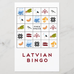 Latvian Bingo Card Version 6
