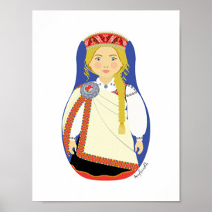 Latvian Blonde Matryoshka Poster