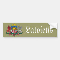 Latvian bumper sticker with coat of arms