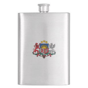 Latvian coat of arms hip flask