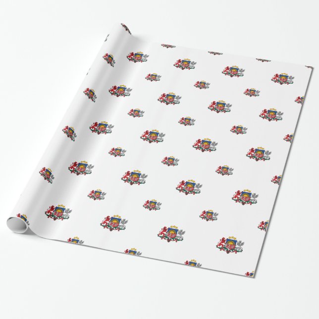 Latvian coat of arms wrapping paper (Unrolled)