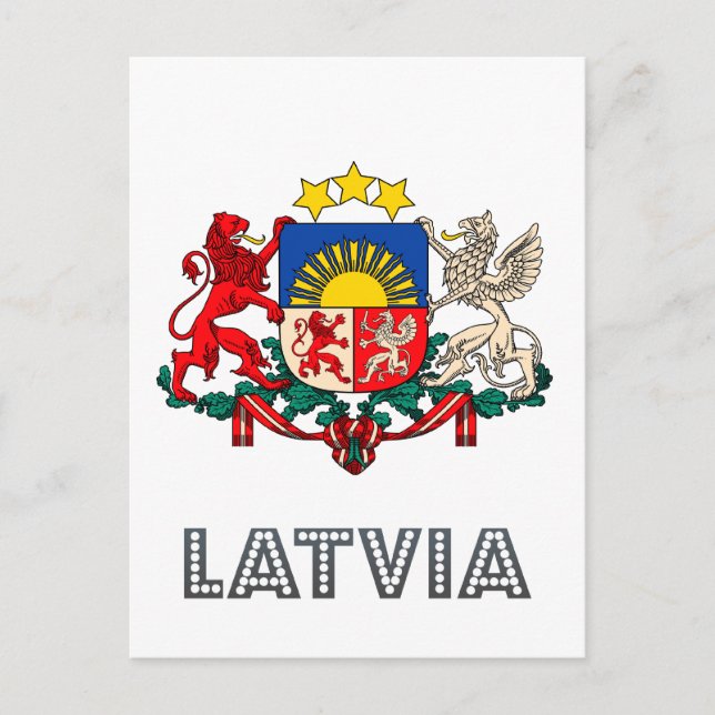 Latvian Emblem Postcard (Front)