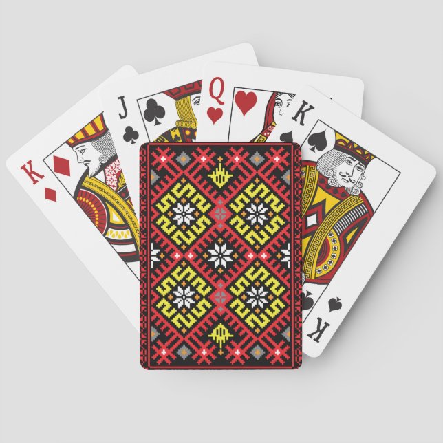 Latvian ethnographic design playing cards (Back)