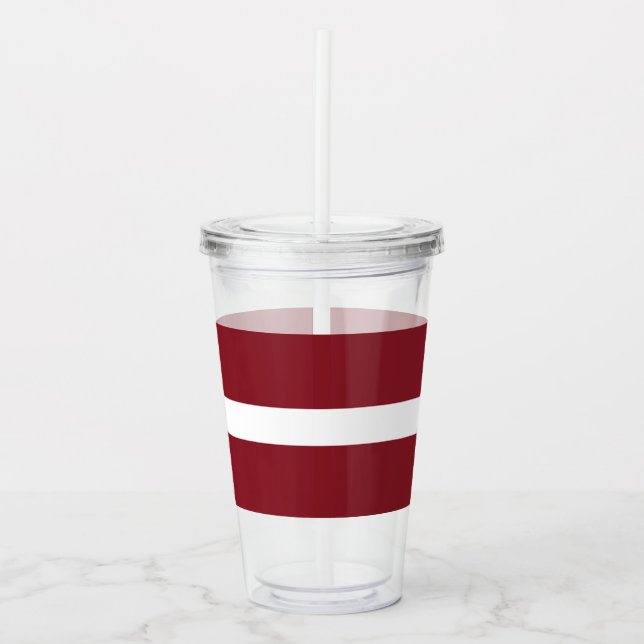 Latvian flag acrylic tumbler (Front)