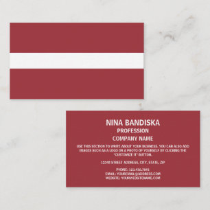 Latvian Flag, Flag of Latvia Business Card