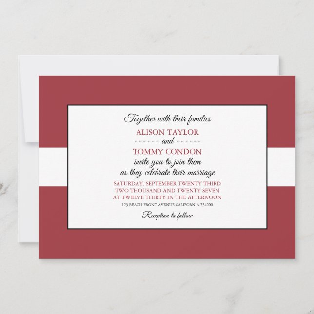 Latvian Flag, Flag of Latvia Wedding Invitation (Front)