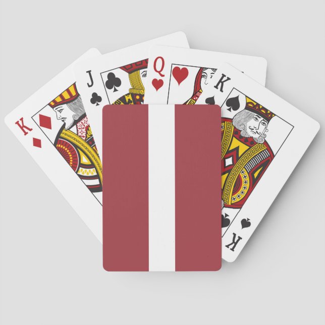 Latvian Flag (Latvia) Playing Cards (Back)