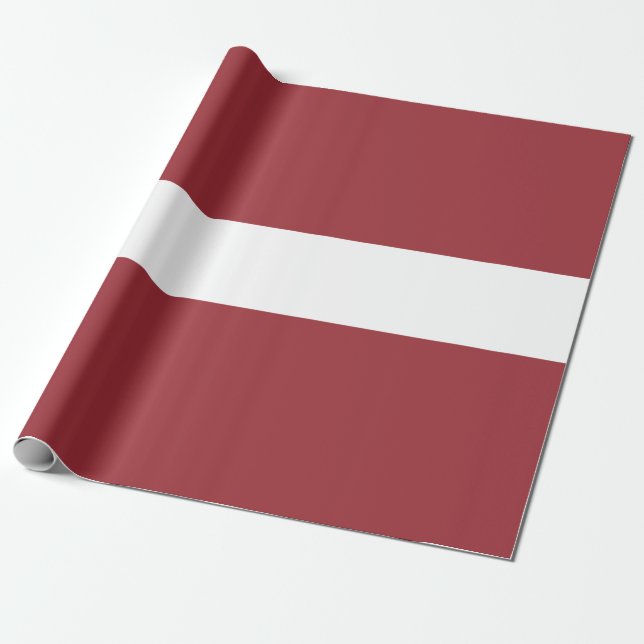 Latvian Flag (Latvia) Wrapping Paper (Unrolled)