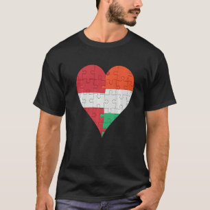 Latvian Hungarian Flag Heart T-Shirt