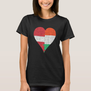 Latvian Hungarian Flag Heart T-Shirt