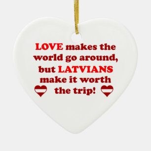Latvian Love Ceramic Tree Decoration