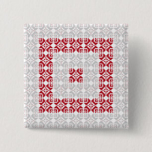 Latvian Morning SUN geometric pattern I 15 Cm Square Badge