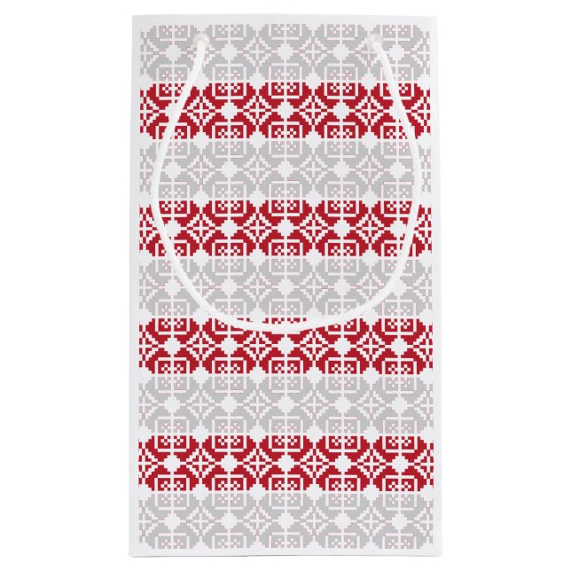 Latvian Morning SUN geometric pattern II Small Gift Bag (Back)