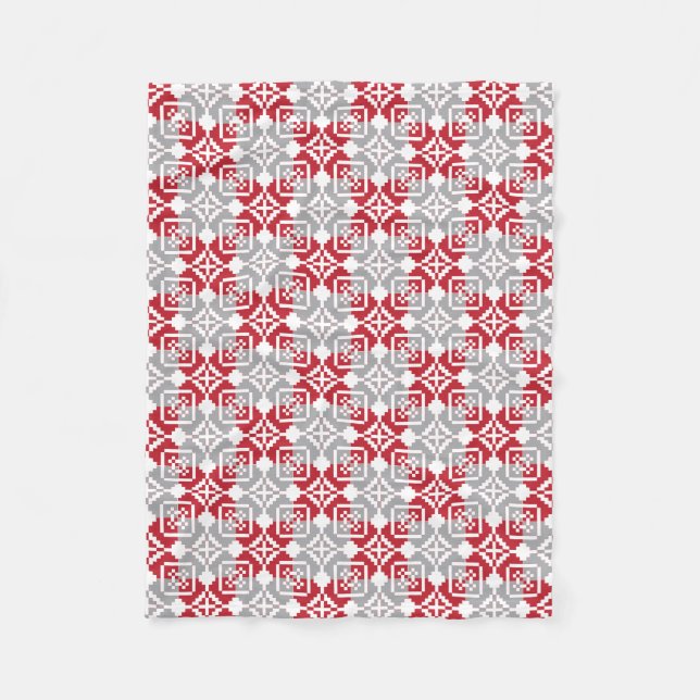 Latvian Morning SUN geometric pattern III Fleece Blanket (Front)