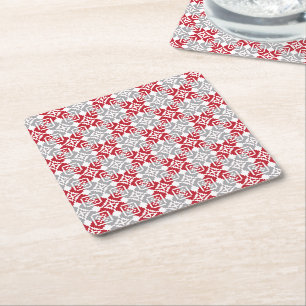 Latvian Morning SUN geometric pattern III Square Paper Coaster