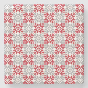 Latvian Morning SUN geometric pattern III Stone Coaster