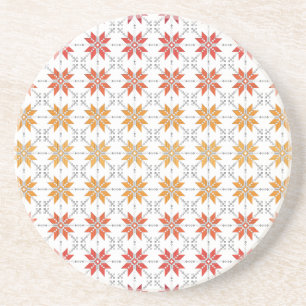 Latvian Morning SUN geometric pattern IV Coaster