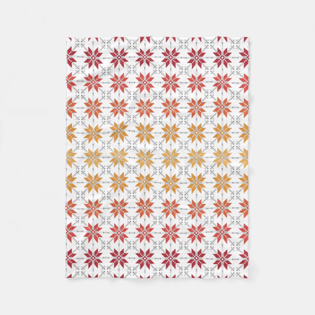 Latvian Morning SUN geometric pattern IV Fleece Blanket (Front)