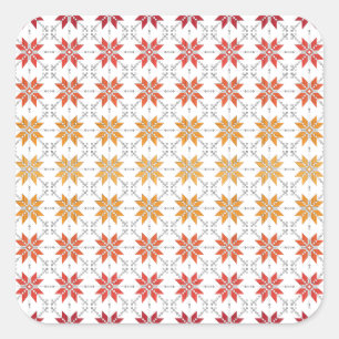 Latvian Morning SUN geometric pattern IV Square Sticker