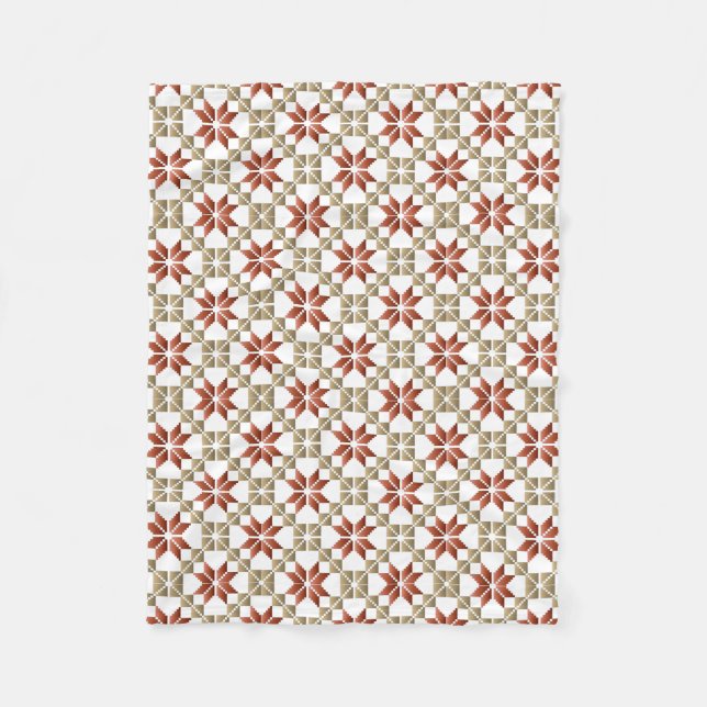 Latvian Morning SUN geometric pattern IX Fleece Blanket (Front)