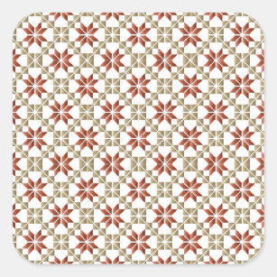 Latvian Morning SUN geometric pattern IX Square Sticker