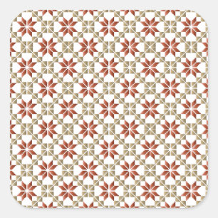 Latvian Morning SUN geometric pattern IX Square Sticker