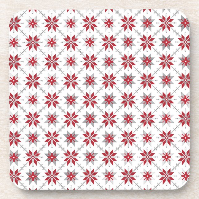 Latvian Morning SUN geometric pattern V Coaster (Front)