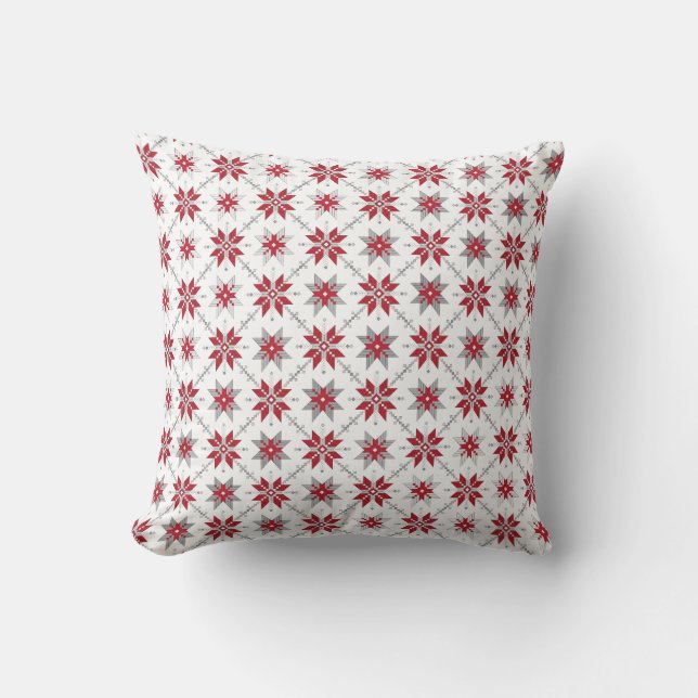 Latvian Morning SUN geometric pattern V Cushion (Front)