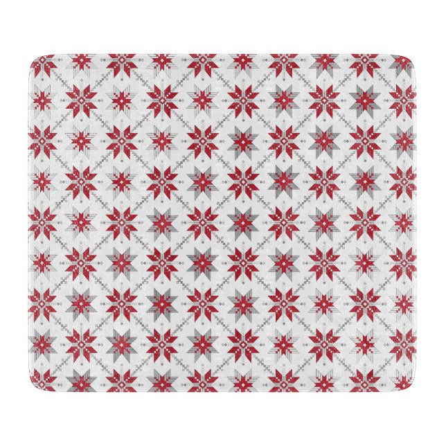 Latvian Morning SUN geometric pattern V Cutting Board (Front)