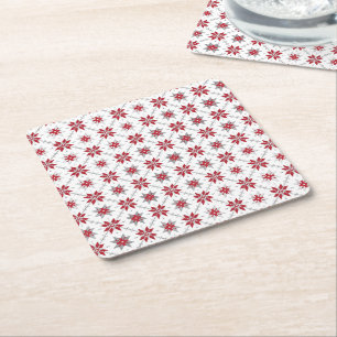 Latvian Morning SUN geometric pattern V Square Paper Coaster