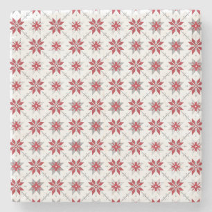 Latvian Morning SUN geometric pattern V Stone Coaster