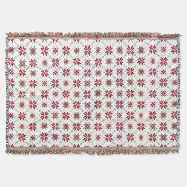 Latvian Morning SUN geometric pattern V Throw Blanket (Front)