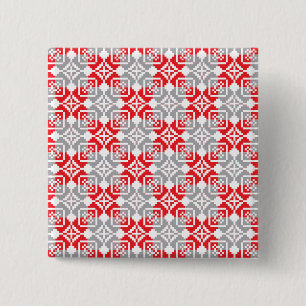 Latvian Morning SUN geometric pattern VI 15 Cm Square Badge