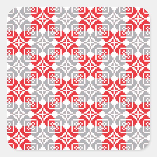 Latvian Morning SUN geometric pattern VI Square Sticker (Front)