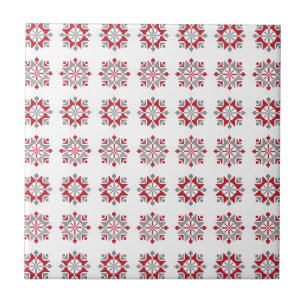 Latvian Morning SUN geometric pattern VII Ceramic Tile