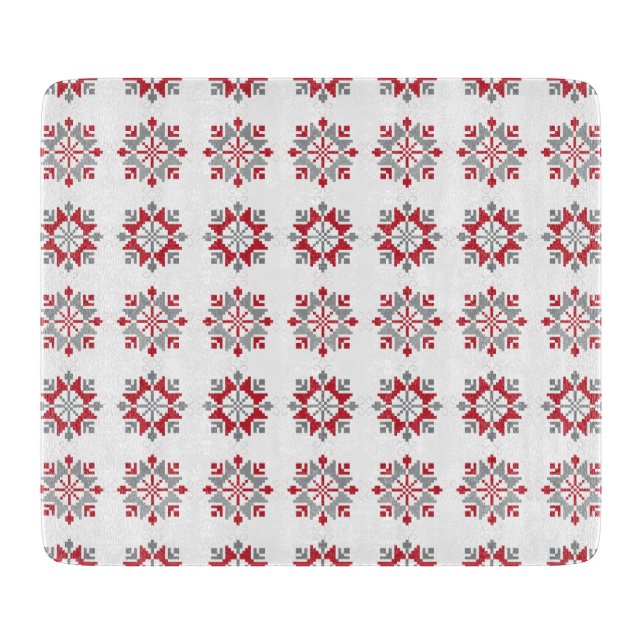 Latvian Morning SUN geometric pattern VII Cutting Board (Front)