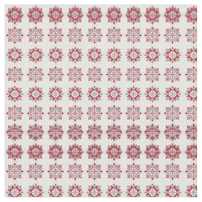 Latvian Morning SUN geometric pattern VII Fabric (Close Up)