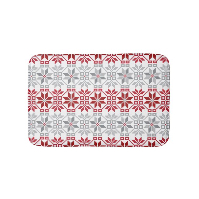 Latvian Morning SUN geometric pattern VIII Bath Mat (Front)