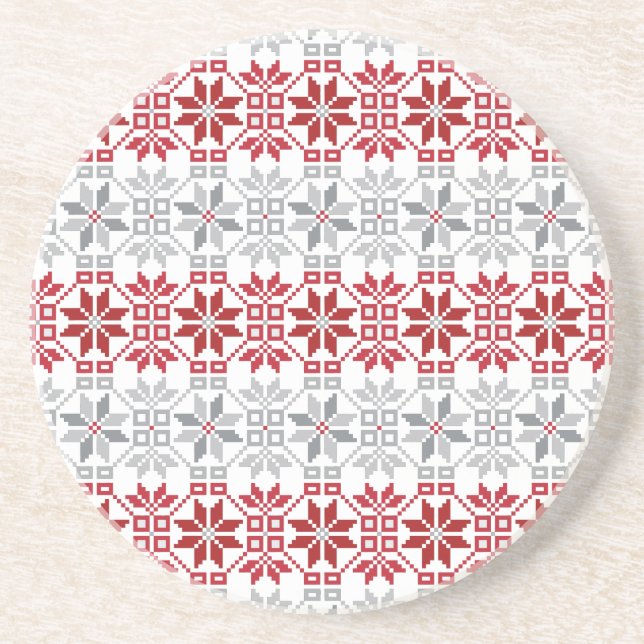 Latvian Morning SUN geometric pattern VIII Coaster (Front)