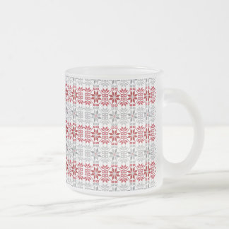 Latvian Morning SUN geometric pattern VIII Frosted Glass Coffee Mug