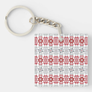 Latvian Morning SUN geometric pattern VIII Key Ring