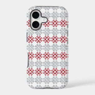 Latvian red and grey geometric Moon cross