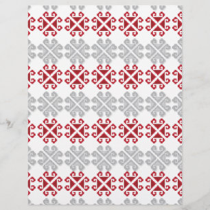 Latvian red and grey geometric Moon cross