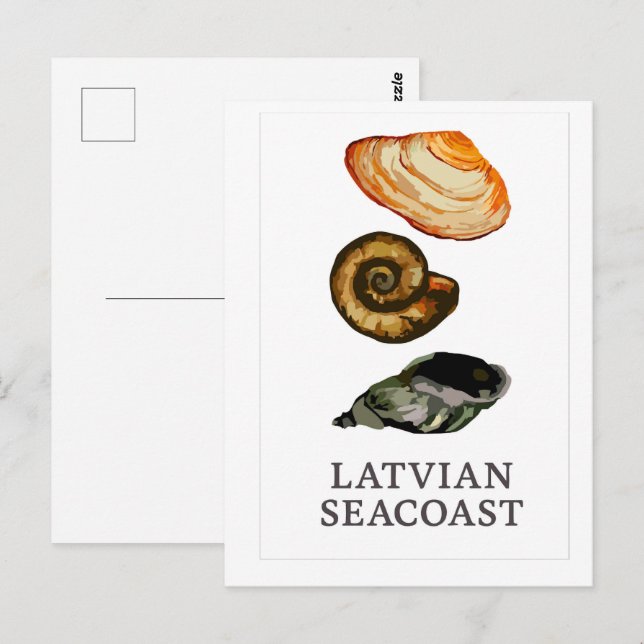 Latvian Seacoast –  Seashell Postcard (Front/Back)
