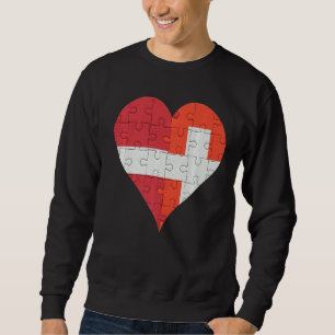 Latvian Swiss Flag Heart Sweatshirt