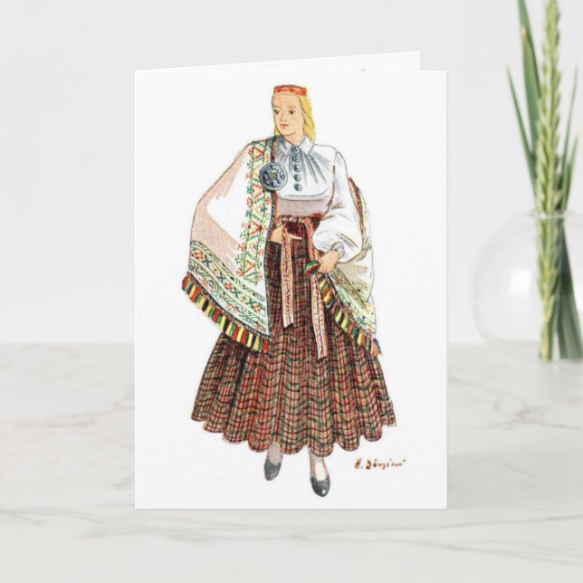 Latvian Traditional costume card (Front)