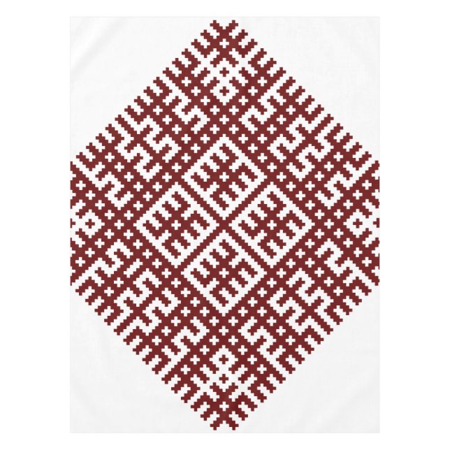 Latvian traditional Lielvarde belt motif design Tablecloth (Front)