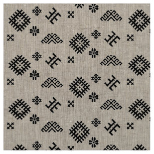 Latvian Traditional Symbols in a Pattern Fabric
