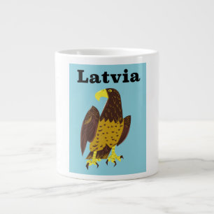 Latvian travel poster. Two-Tone coffee mug