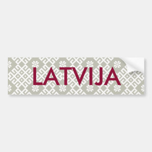 Latvija Latvian traditional pattern Bumper Sticker